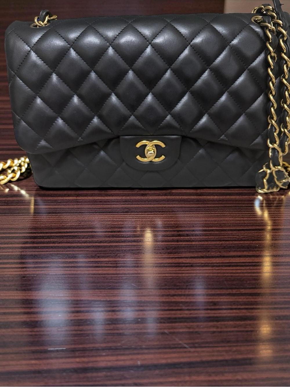 Chanel Classic Double Flap Bag Quilted Lambskin Jumbo